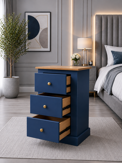 Cambridge 3 Drawer Bedside Table