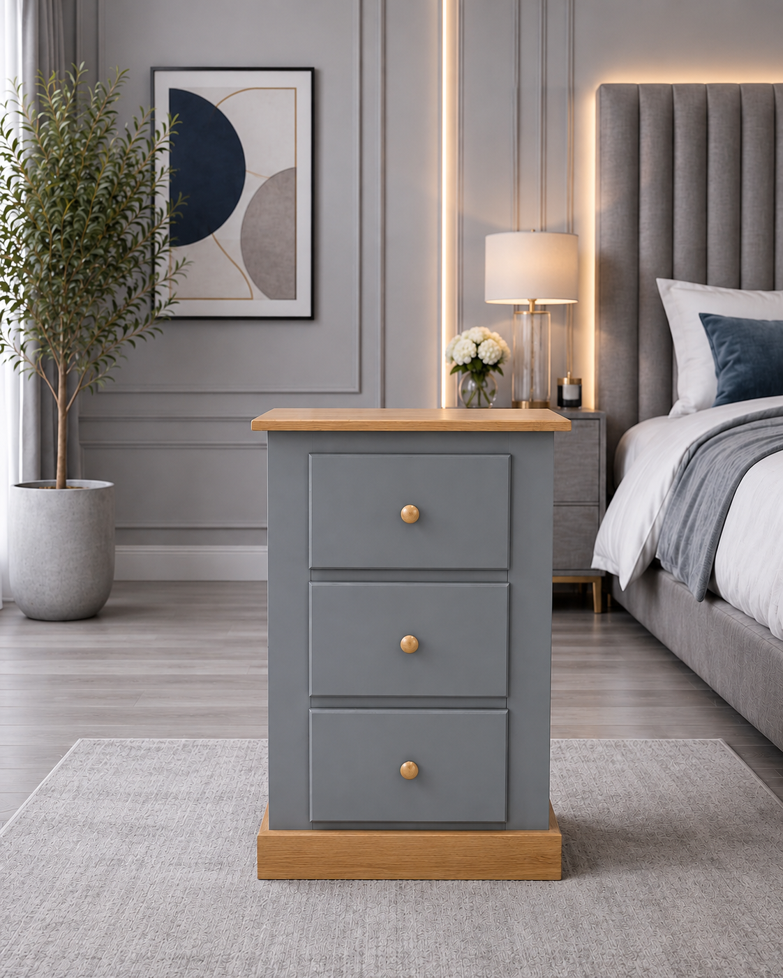Cambridge 3 Drawer Bedside Table
