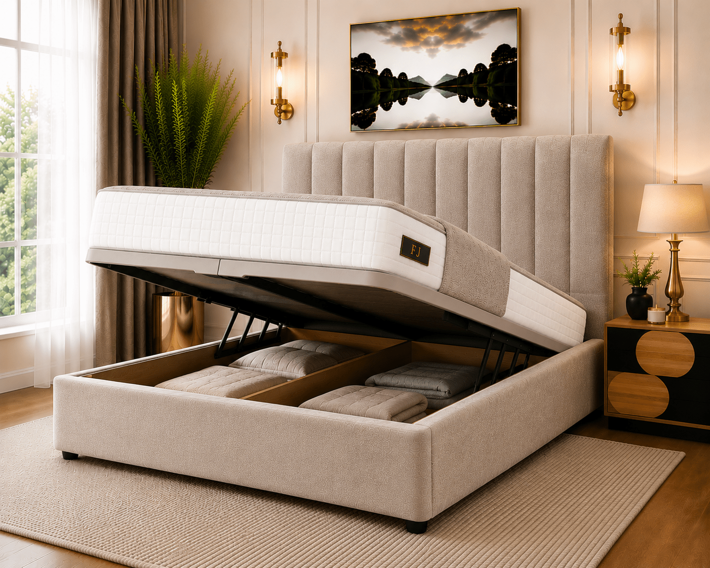 Amelia Petite Line Ottoman Bed