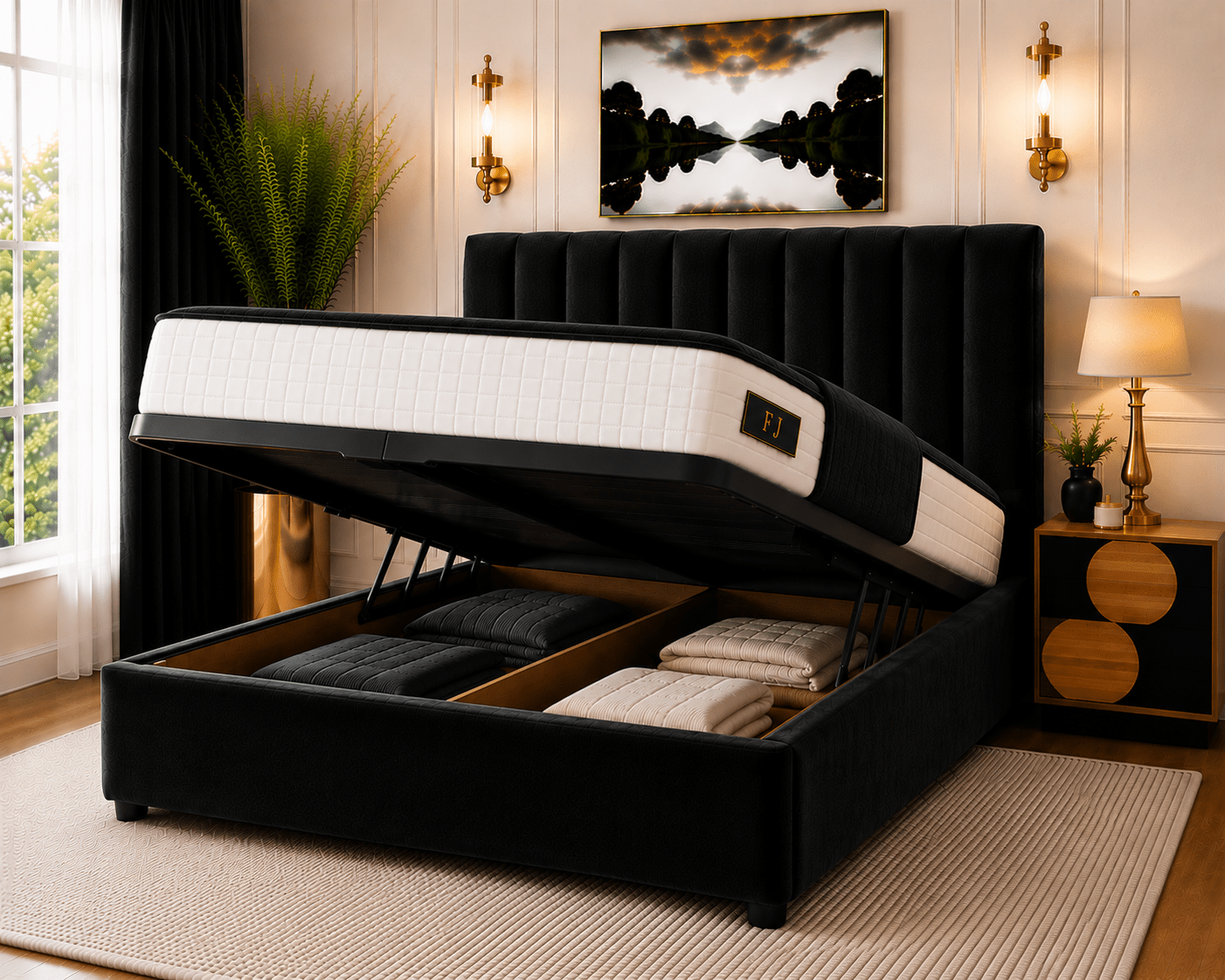 Amelia Petite Line Ottoman Bed