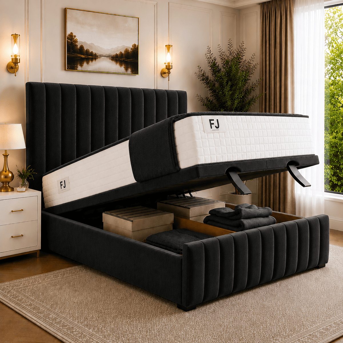 Amelia Petite Line Ottoman Bed (with Headboard & Footboard)