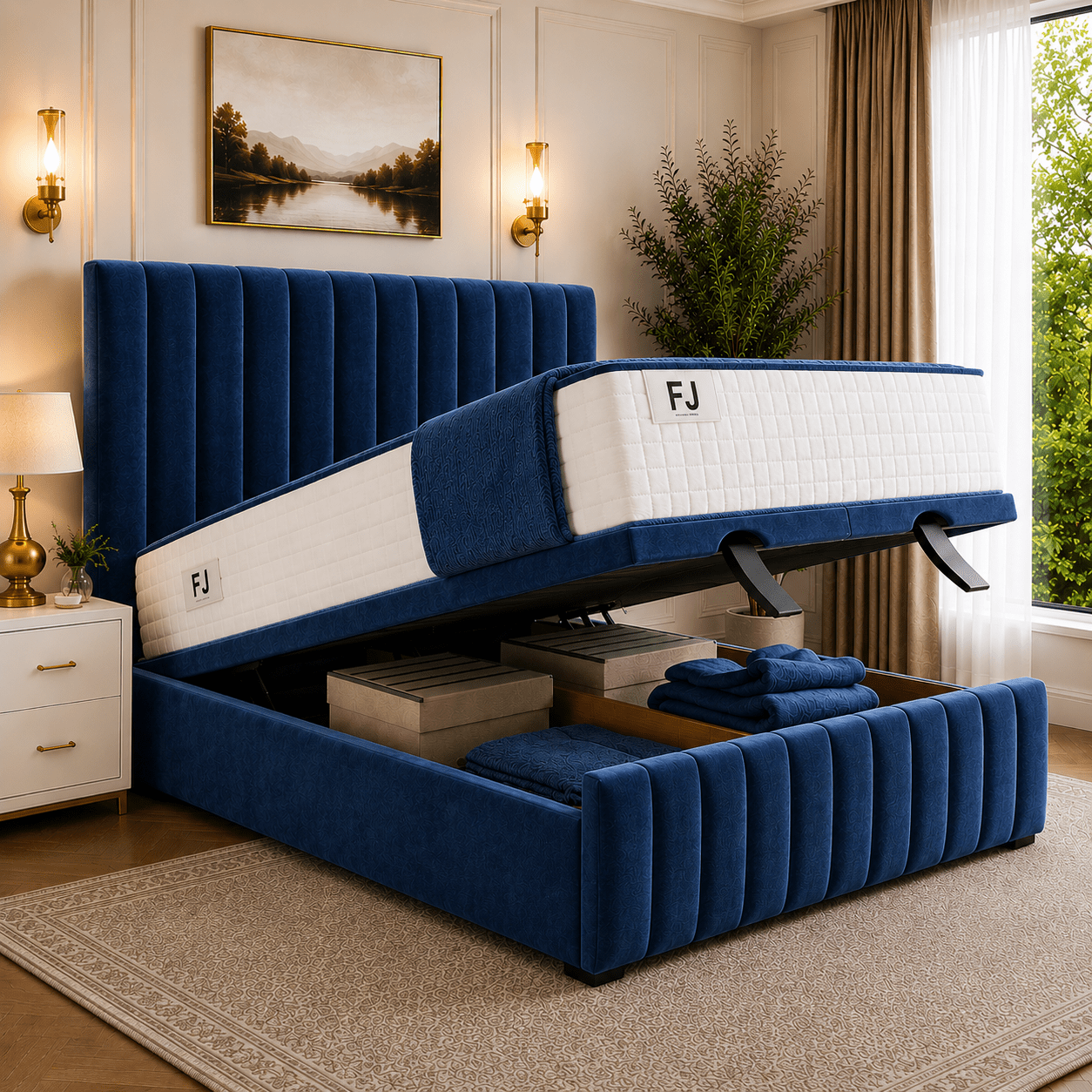 Amelia Petite Line Ottoman Bed (with Headboard & Footboard)