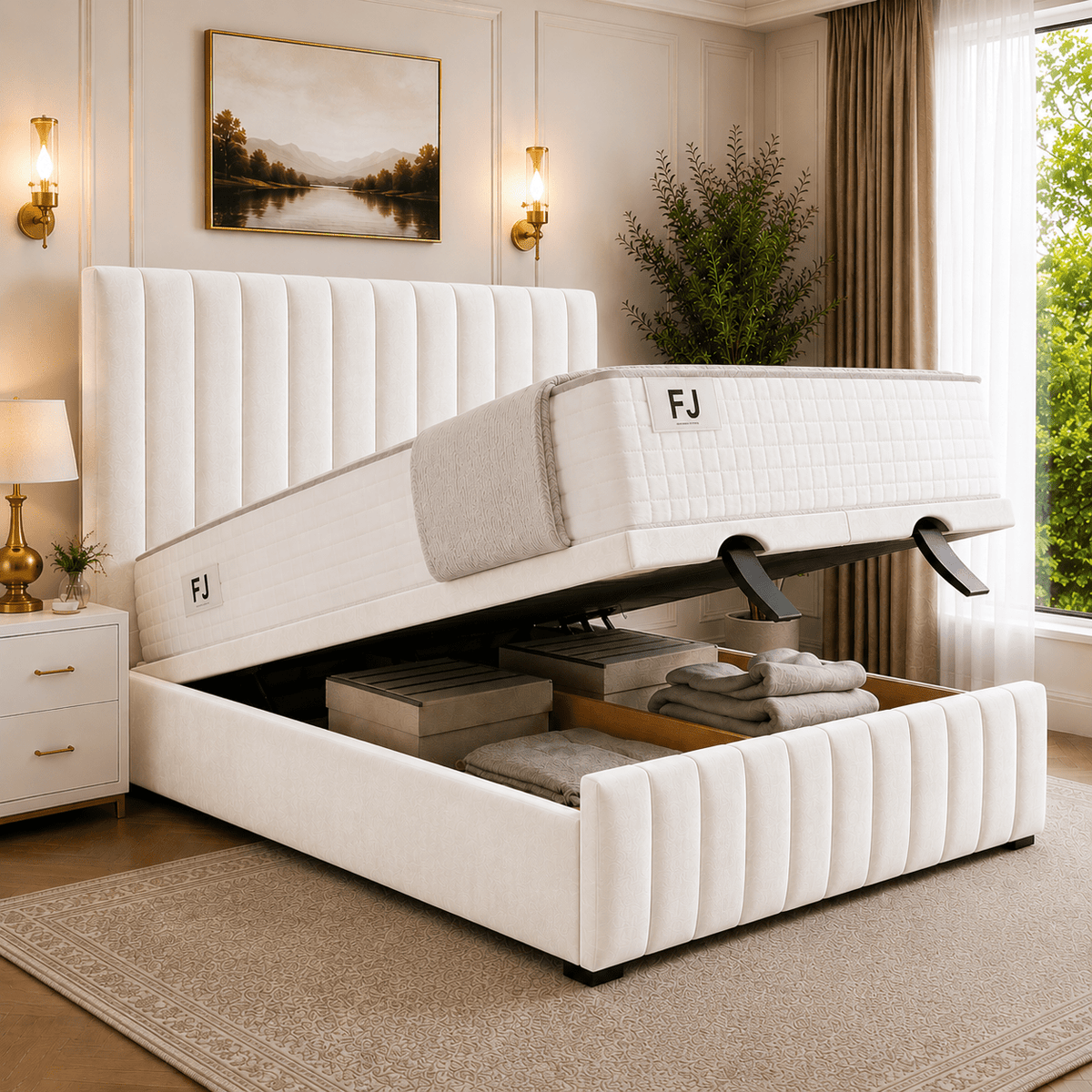 Amelia Petite Line Ottoman Bed (with Headboard & Footboard)