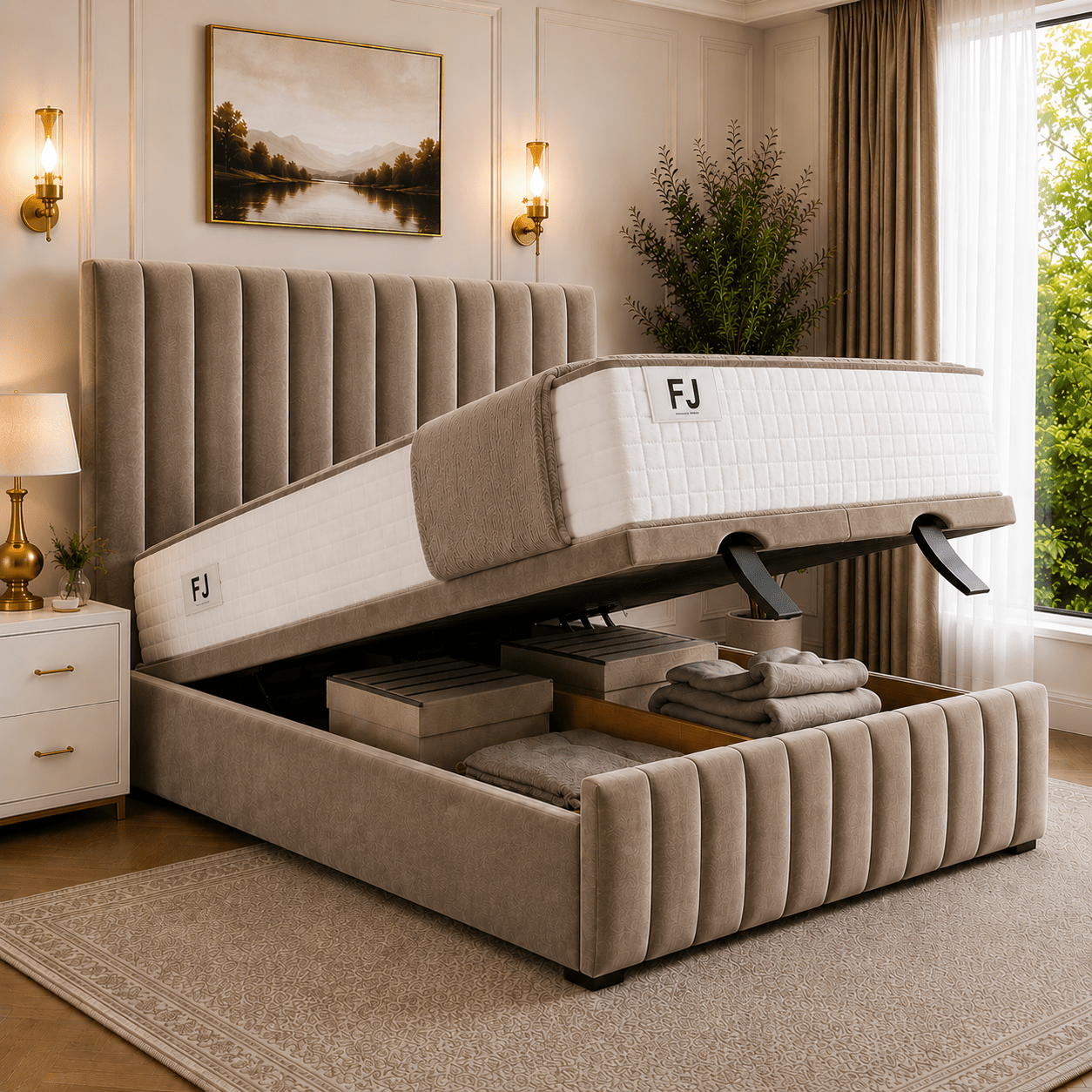 Amelia Petite Line Ottoman Bed (with Headboard & Footboard)