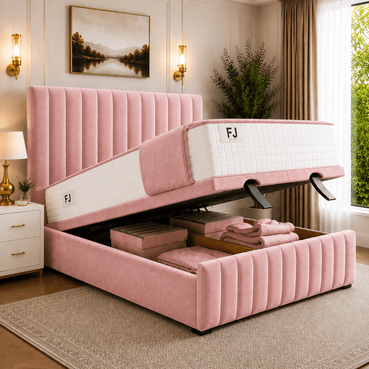Amelia Petite Line Ottoman Bed (with Headboard & Footboard)