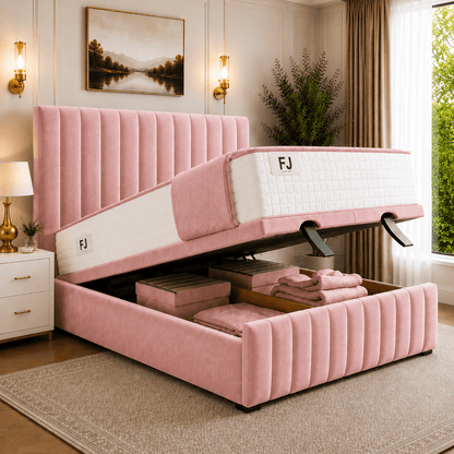 Amelia Petite Line Ottoman Bed (with Headboard & Footboard)